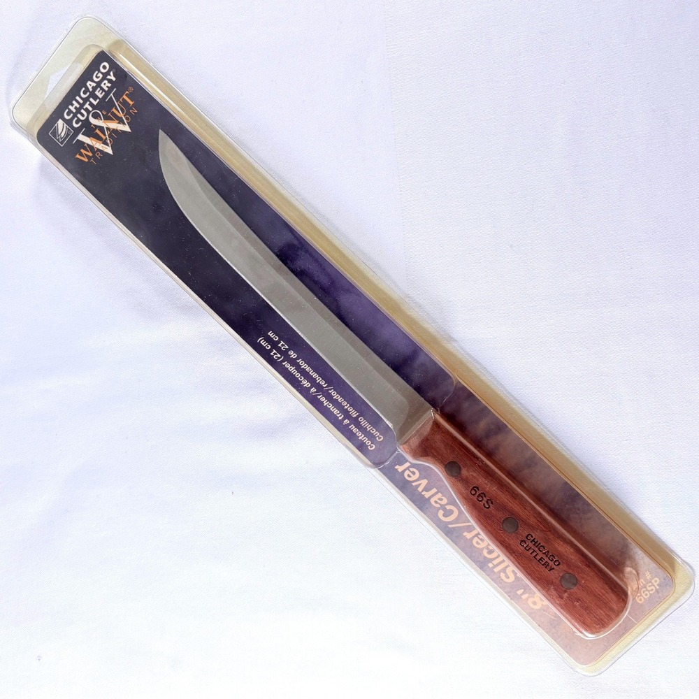 Vintage Chicago Cutlery Slicer Carver 8"Bown Walnut Tradition 66SP Made in USA